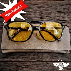 Stylish Black and Yellow Sunglasses
